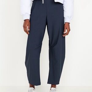 Old Navy Women's Sleek Tech Barrel Leg Pants - Navy Blue